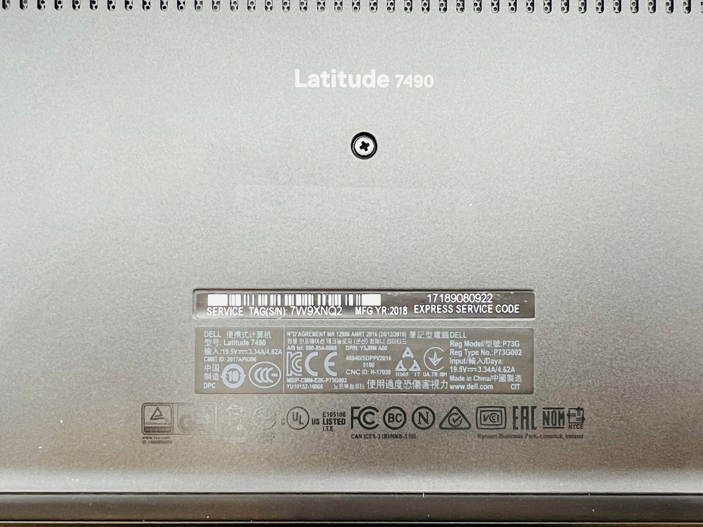 Dell Latitude 7490 14" Intel i7-8650U 16GB RAM 256GB SSD Windows 10 Pro TOUCH