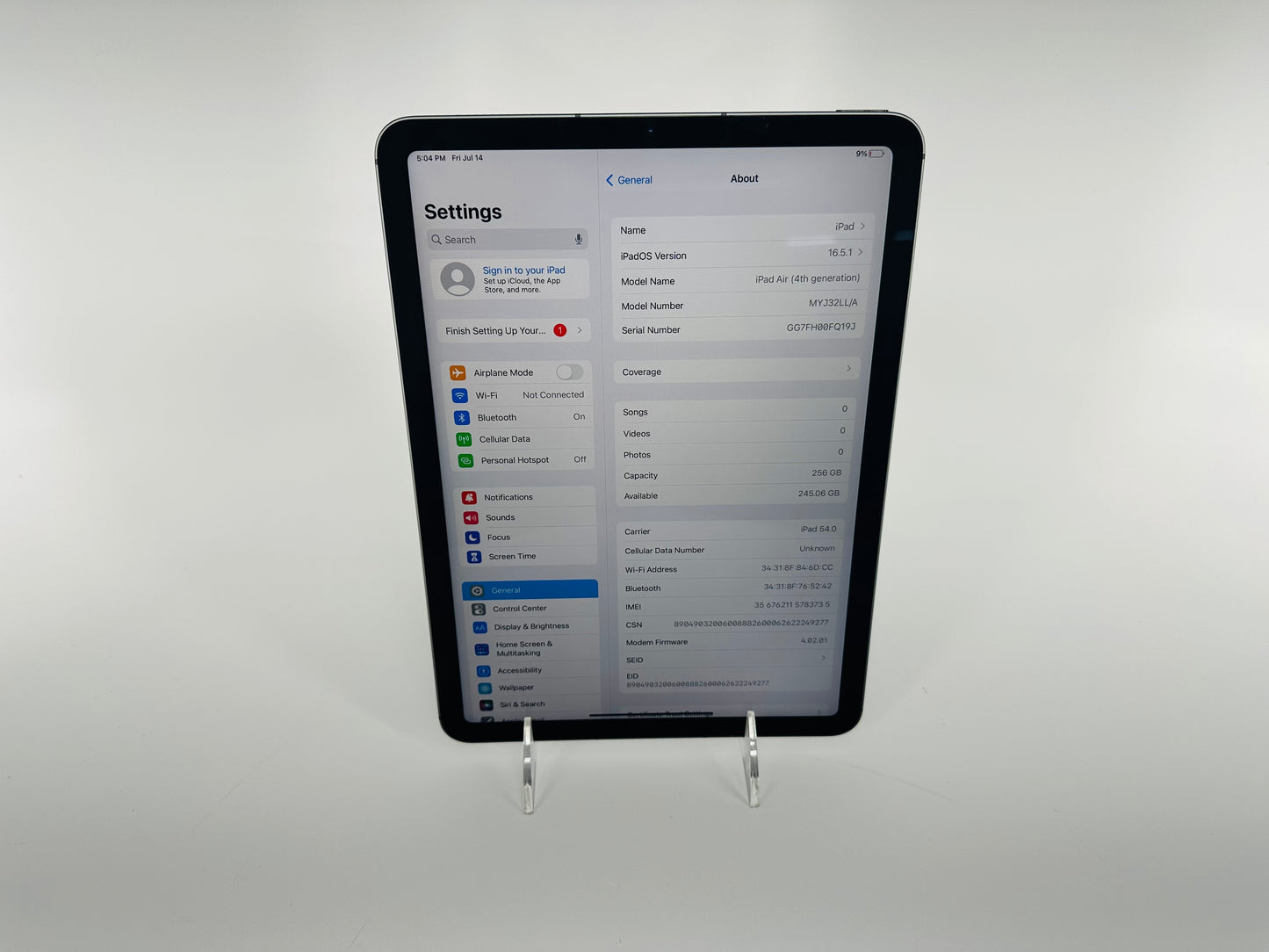 Apple 2020 iPad Air (4th gen) (10.9-inch) 256GB Wifi + Cellular - Very Good