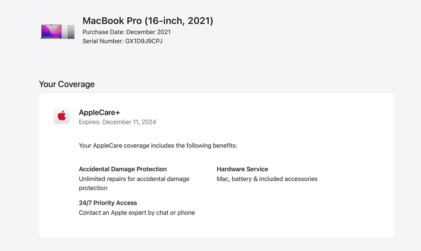 Apple 2021 Macbook Pro 16" M1 Pro 16GB RAM 1TB SSD (16-Core GPU) - Very Good