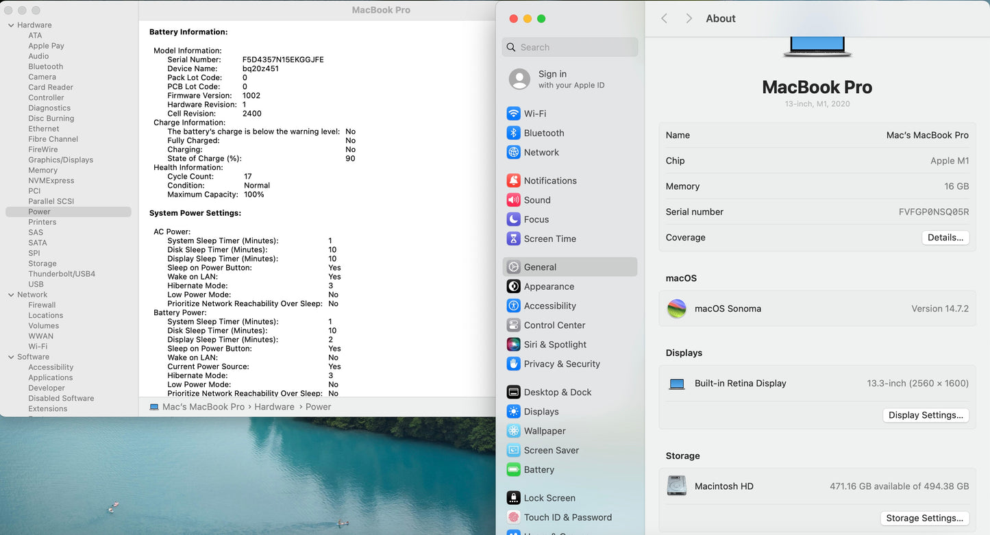 Apple 2020 MacBook pro 13" M1 (8-Core GPU) 16GB RAM 512GB SSD - Very Good