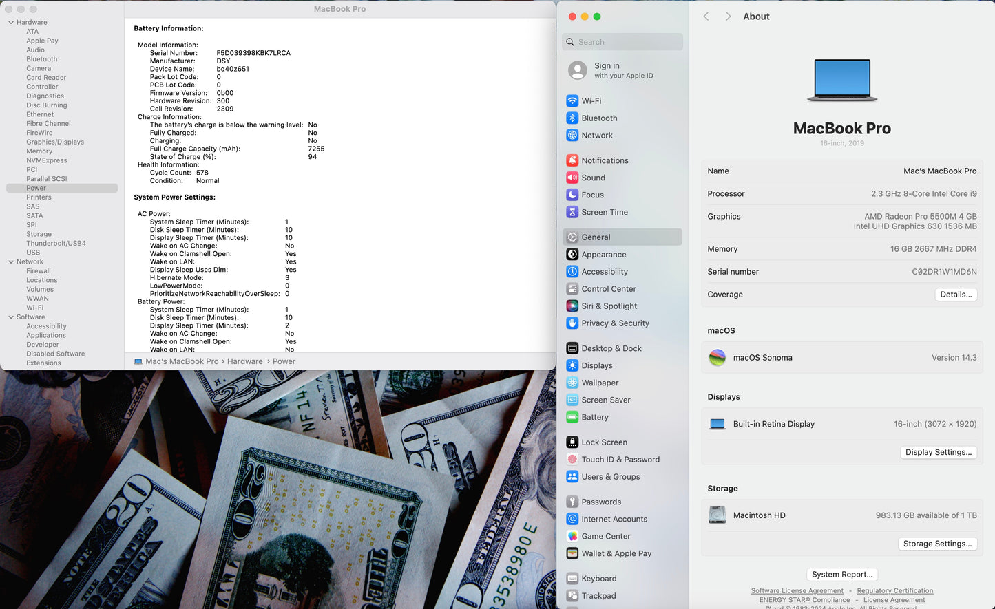 Apple 2019 MacBook Pro 16 in 2.3GHz i9 16GB RAM 1TB SSD RP5500M 4GB - Very Good