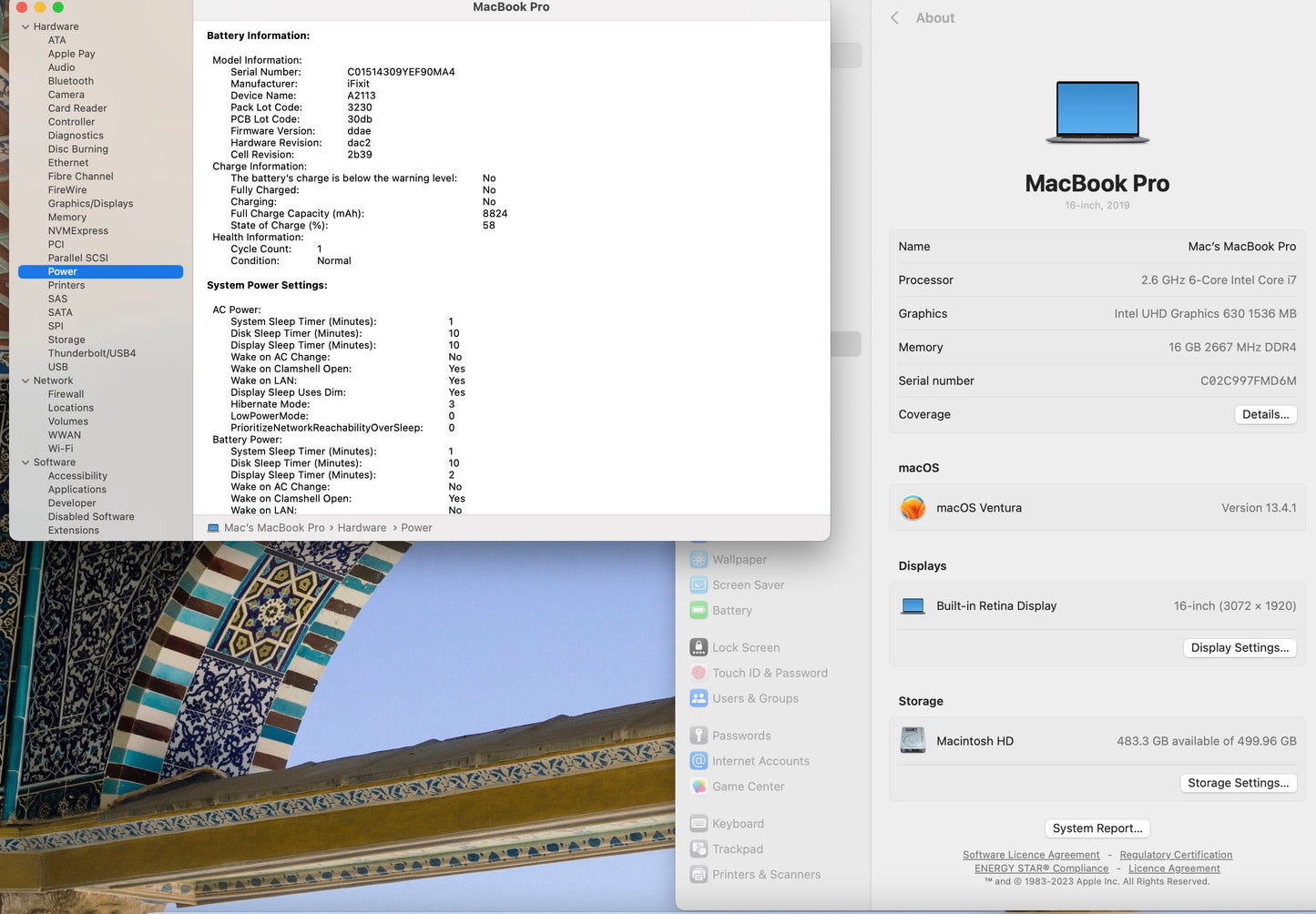 Apple 2019 Macbook Pro 16in 2.6GHz i7 16GB RAM 512GB SSD RP 5300M 4GB- Very Good