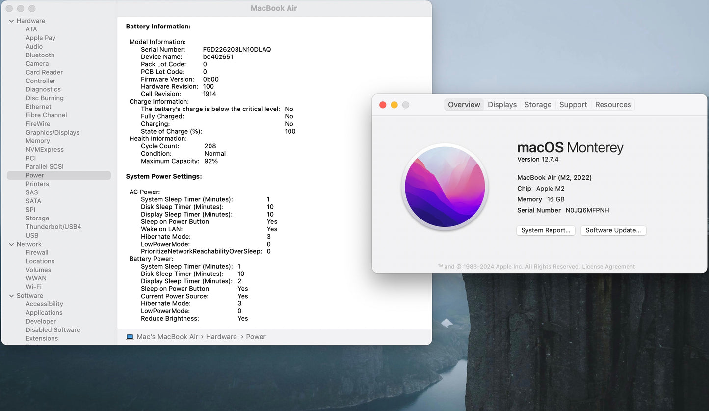 Apple 2022 MacBook Air M2 13.6" (10-Core GPU) 16GB RAM 1TB SSD - READ