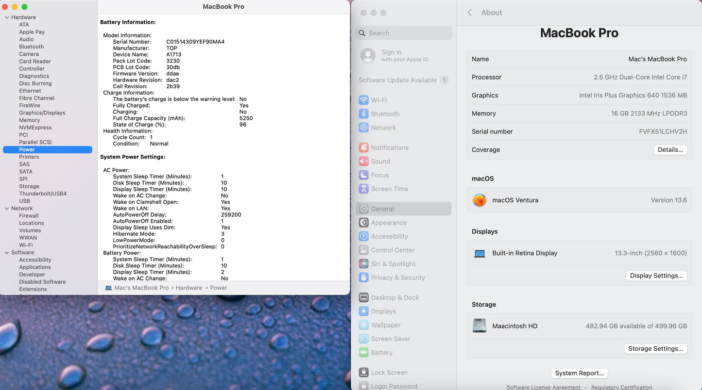 Apple 2017 MacBook Pro 13 in 2.5GHz i7 16GB RAM 512GB SSD IIPG640 - Very Good