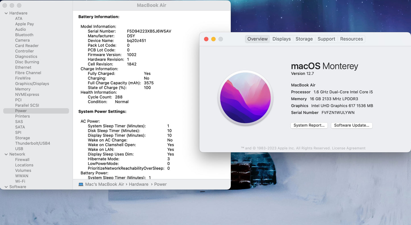 Apple 2019 MacBook Air 13 in 1.6GHz Dual-Core i5 16GB RAM 128GB SSD - Good