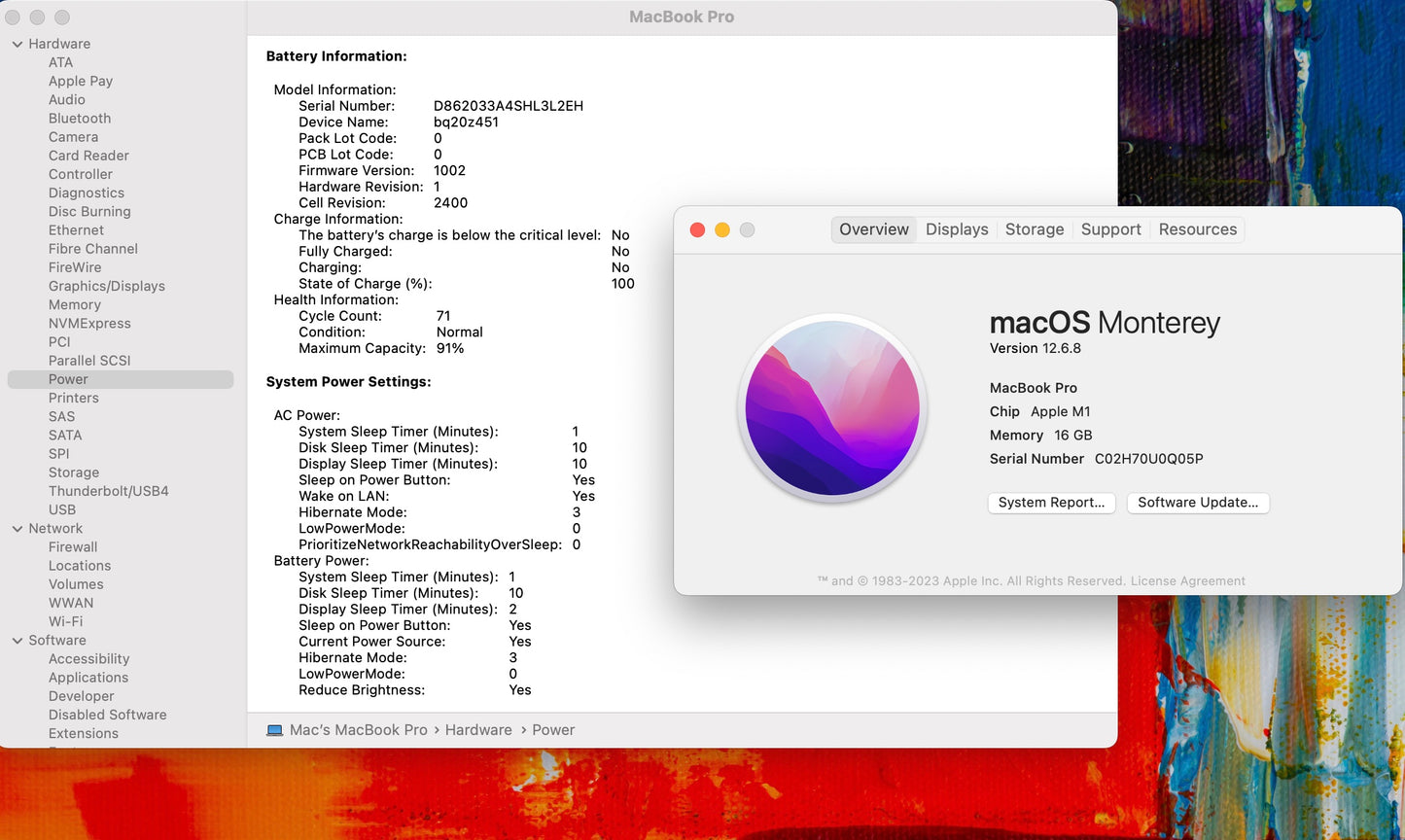 Apple 2020 MacBook Pro 13" M1 3.2GHz (8-Core GPU) 16GB RAM 512GB SSD - Very Good