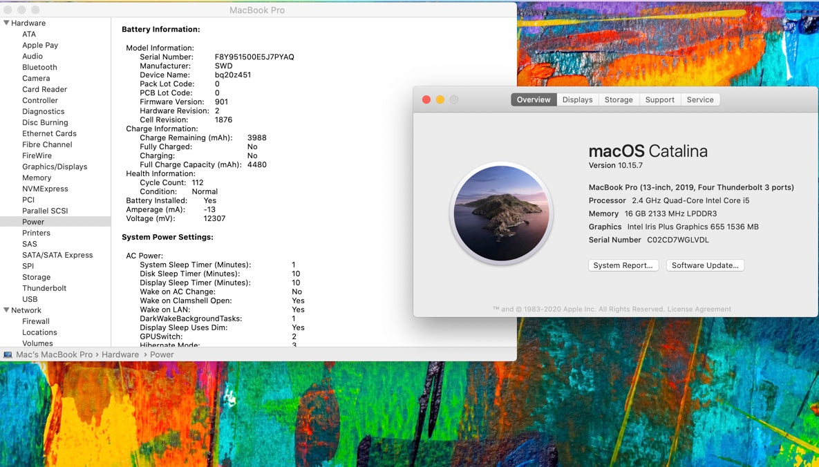 Apple 2019 MacBook Pro 13 in 2.4GHz i5 16GB RAM 256GB SSD IIPG655 - Very Good
