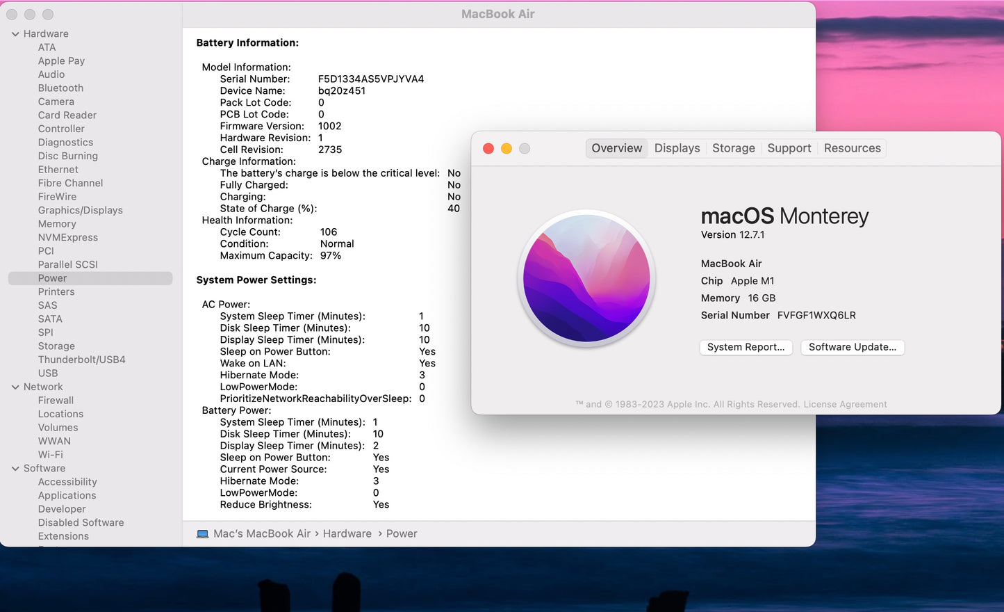 Apple 2020 MacBook Air M1 3.2GHz (7-Core GPU) 16GB RAM 256GB SSD - Very good