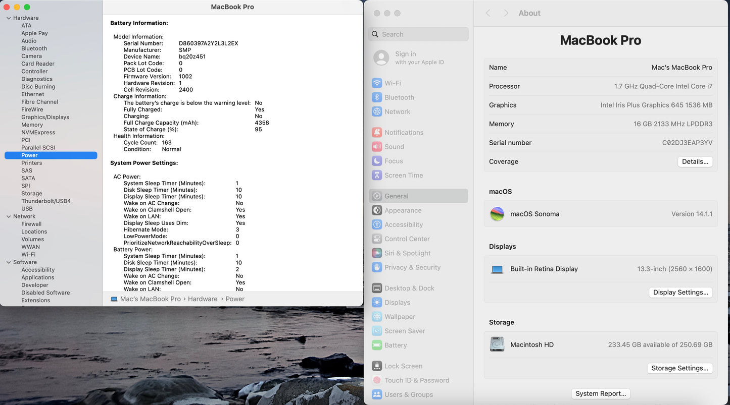 Apple 2020 MacBook Pro 13" 1.7GHz i7 16GB RAM 256GB SSD IIPG645 - Very good
