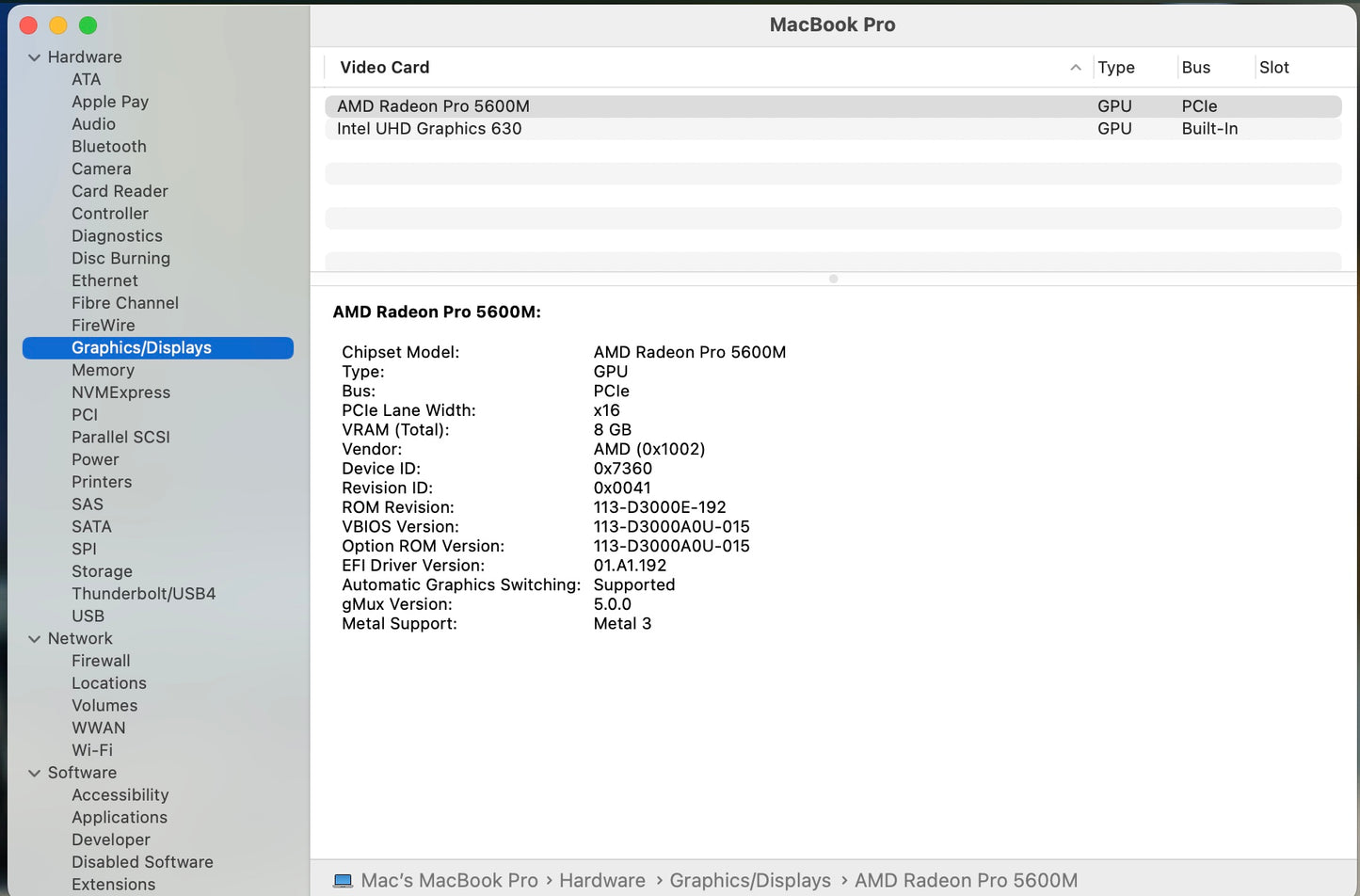 Apple 2019 MacBook Pro 16 in 2.4GHz i9 32GB RAM 1TB SSD RP5600M 8GB - Excellent