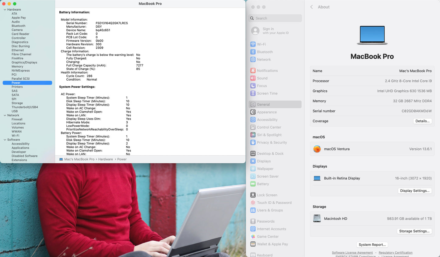 Apple 2019 MacBook Pro 16 in 2.4GHz i9 32GB RAM 1TB SSD RP5600M 8GB - Good