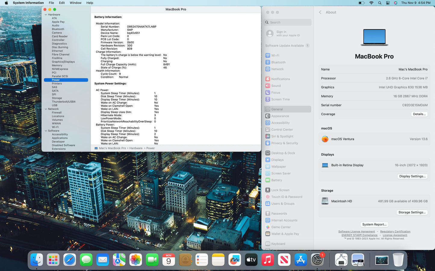 Apple 2019 MacBook Pro 16" 2.6GHz i7 16GB RAM 512GB RP5300M - Very Good 9 Cycles