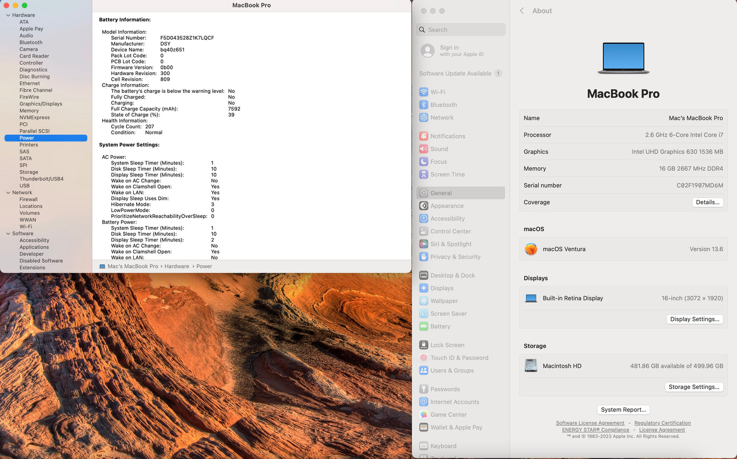 Apple 2019 MacBook Pro 16" 2.6GHz i7 16GB RAM 512GB SSD RP5300M 4GB - Good