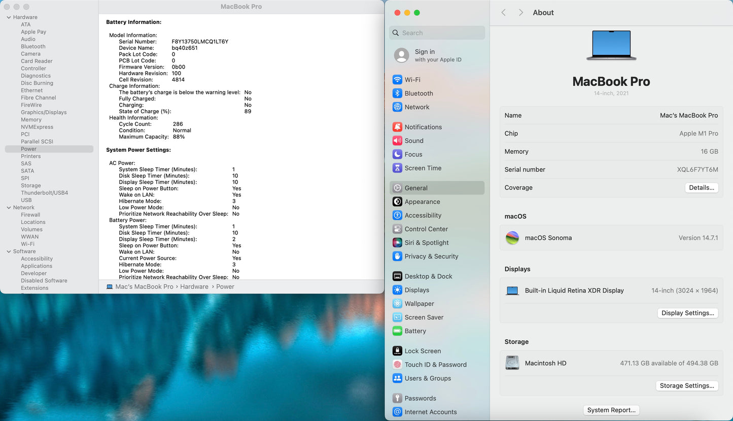 Apple 2021 MacBook Pro 14" M1 Pro (14-Core GPU) 16GB RAM 512GB SSD - Very good