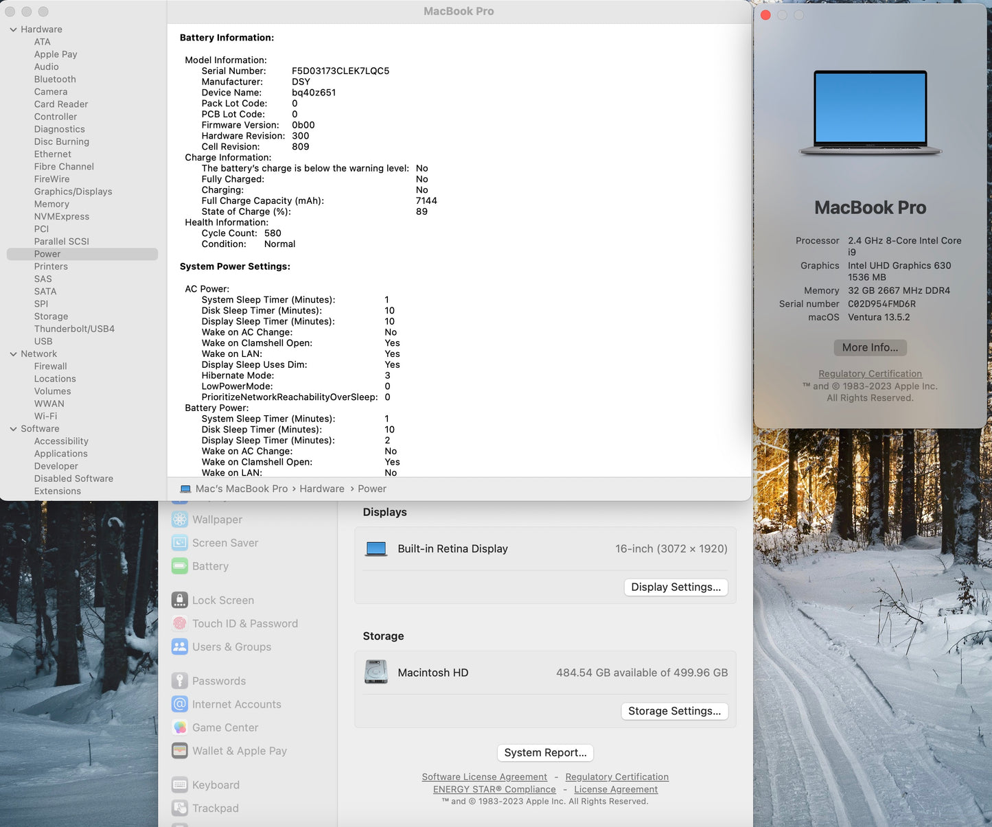 Apple 2019 MacBook Pro 16 in 2.4GHz i9 32GB RAM 512GB SSD RP5300M 4GB - Good