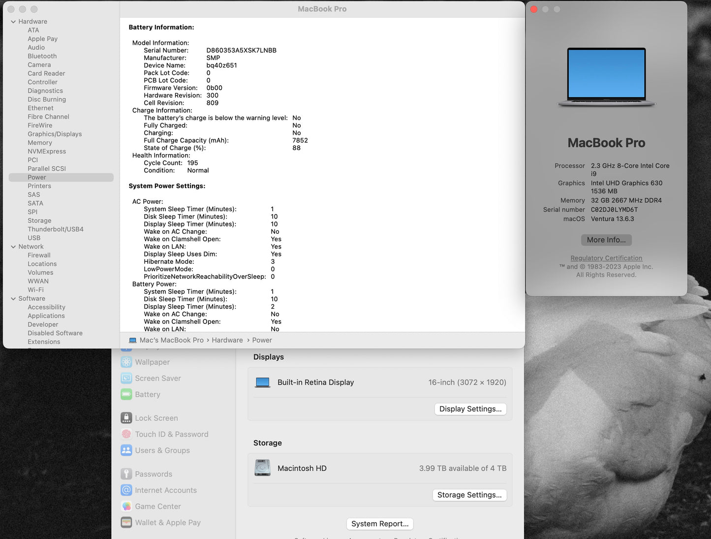 Apple 2019 MacBook Pro 16 in 2.3GHz i9 32GB RAM 4TB SSD RP5500M 4GB - Excellent