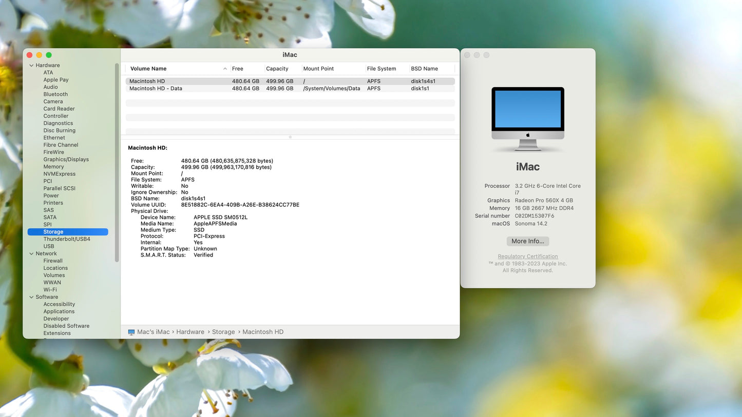 Apple 2019 iMac 21 in 4K 3.2GHz i7 16GB RAM 512GB SSD RP560X 4GB - Excellent