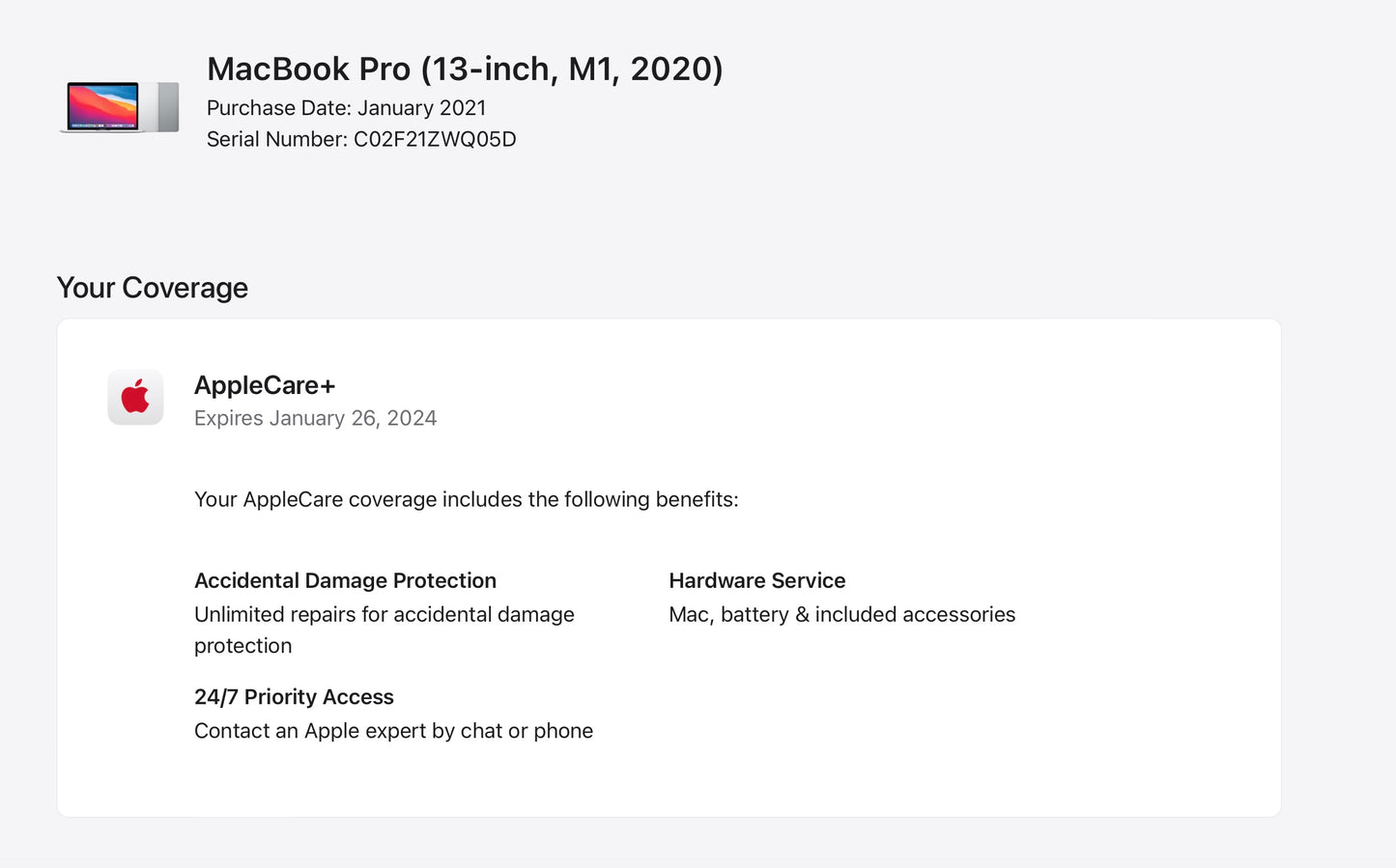 Apple 2020 MacBook Pro 13 in TB M1 3.2GHz 8-Core GPU 8GB RAM 256GB SSD