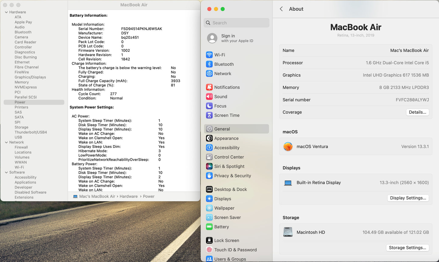Apple 2019 MacBook Air 13 in 1.6GHz Dual-Core i5 8GB RAM 128GB SSD IUG617