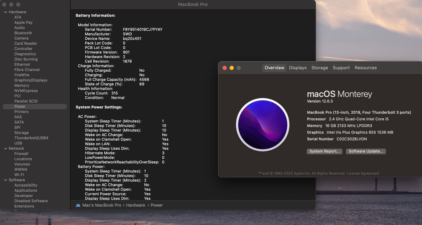 Apple 2019 MacBook Pro 13 in TB 2.4GHz Quad-Core i5 16GB RAM 256GB SSD IIPG655