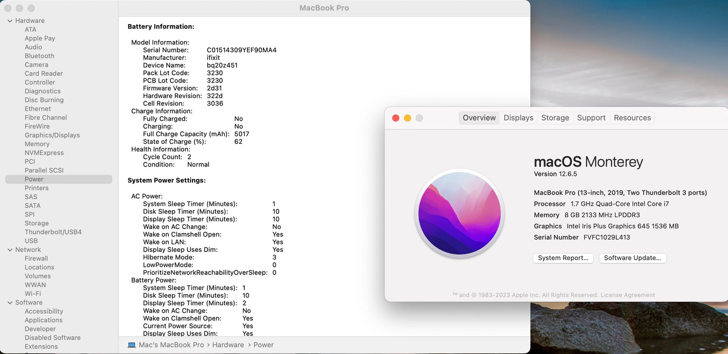 Apple 2019 MacBook Pro 13 in TB 1.7GHz i7 8GB RAM 128GB SSD IIPG645 - Very Good