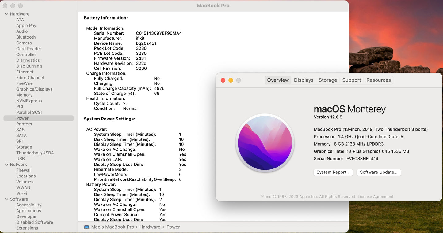 Apple 2019 MacBook Pro 13 in TB 1.4GHz i5 8GB RAM 512GB SSD IIPG645 - Very Good