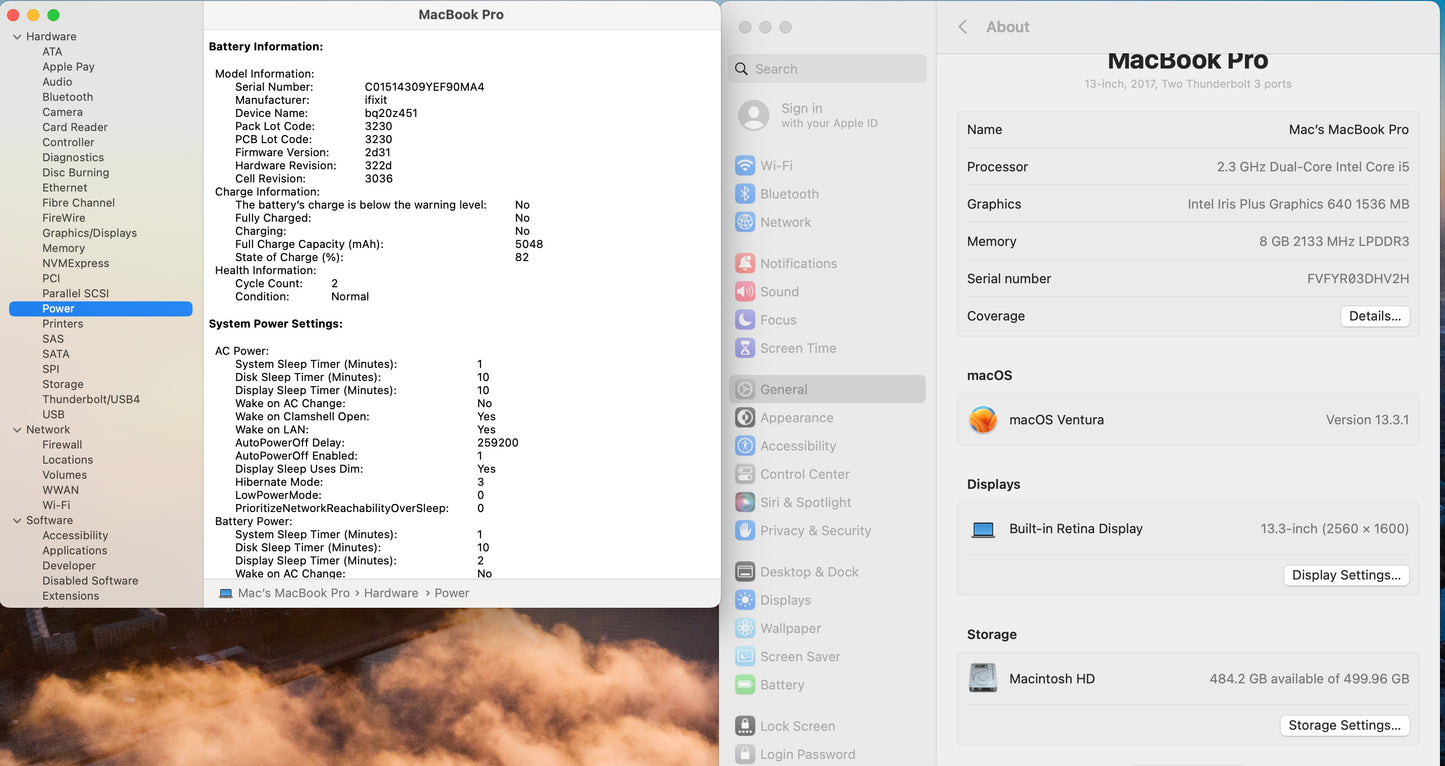 Apple 2017 MacBook Pro 13 in Retina 2.3GHz i5 8GB RAM 512GB SSD IIPG640 - Good