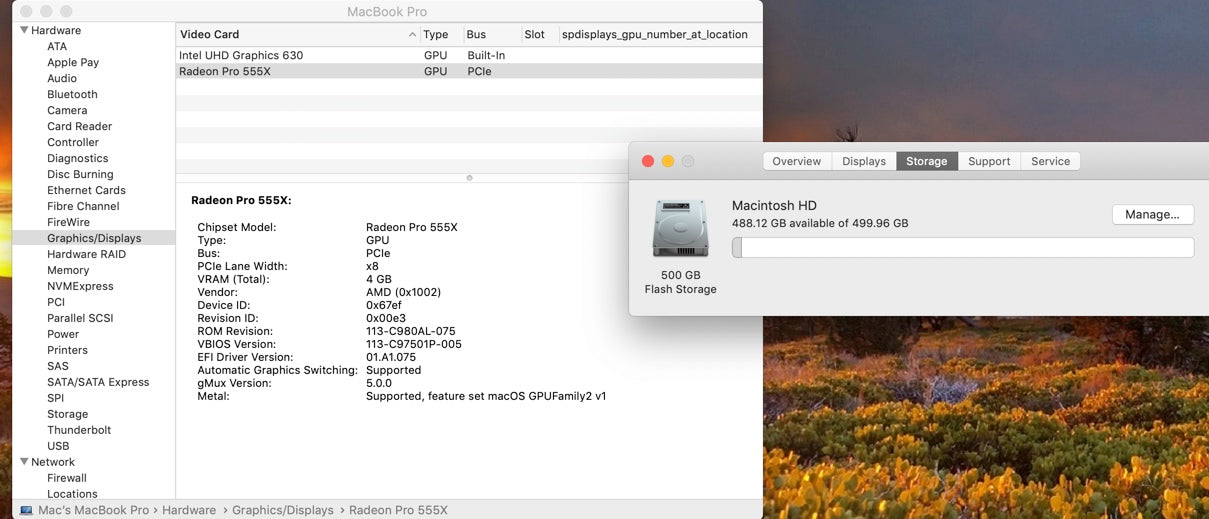 Apple 2019 MacBook Pro 15 in 2.6GHz i7 16GB RAM 512GB SSD RP555X 4GB - Very Good