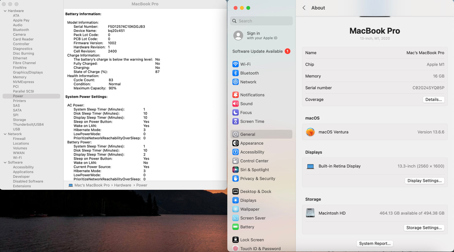 Apple 2020 MacBook pro 13" M1 3.2GHz (8-Core GPU) 16GB RAM 512GB SSD Very good