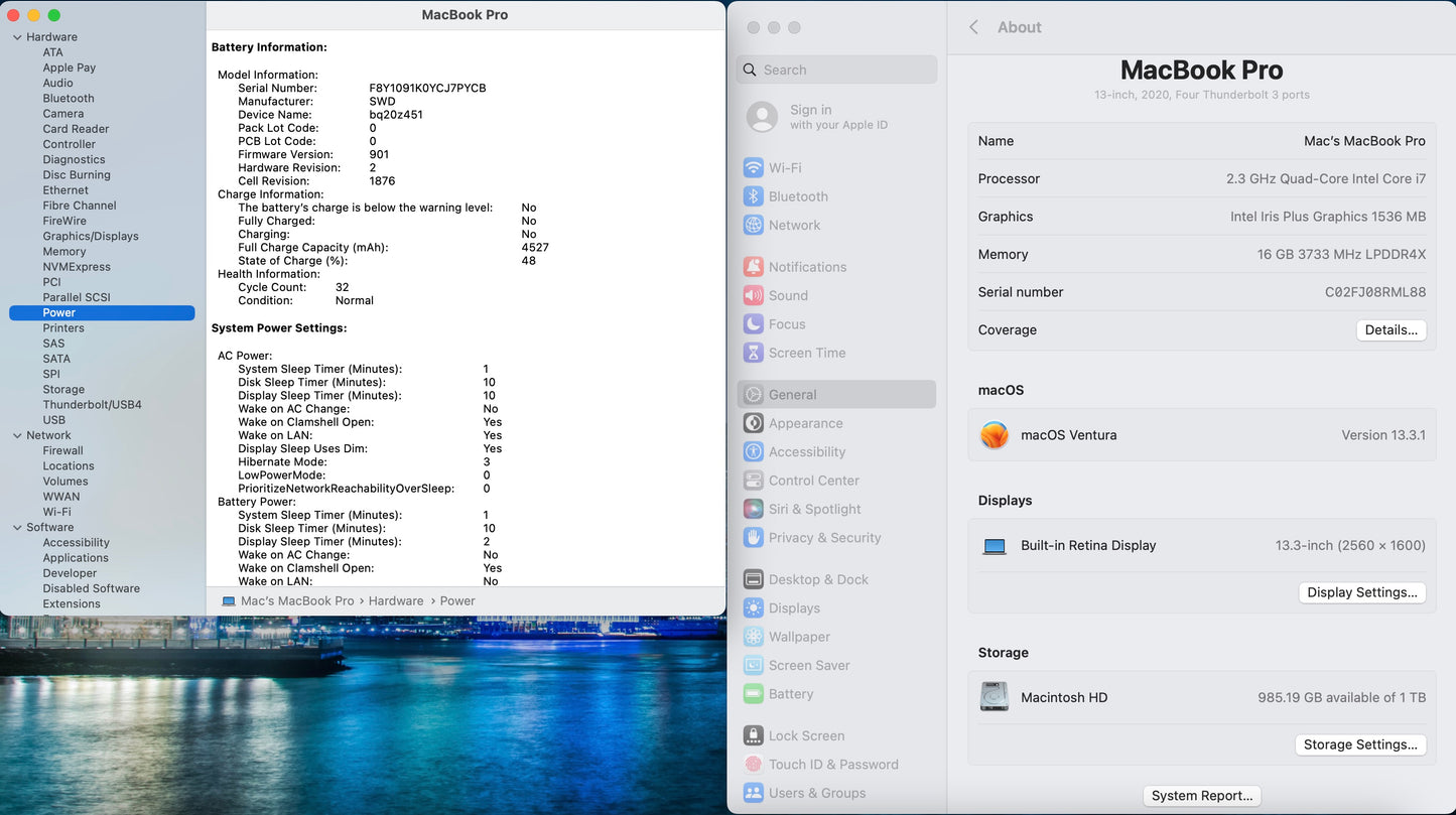 Apple 2020 MacBook Pro 13 in TB 2.3GHz i7 16GB RAM 1TB SSD AC+ - Excellent