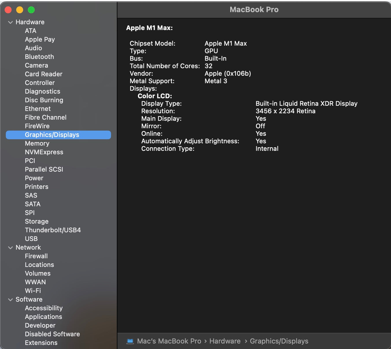 Apple 2021 MacBook Pro 16 in M1 MAX (32-Core) 64GB RAM 2TB SSD AC+ - Excellent