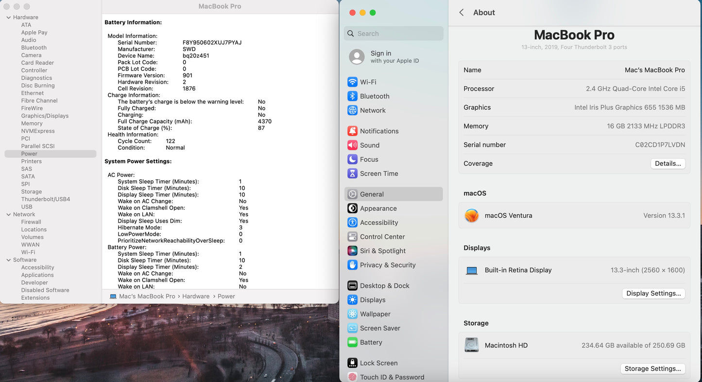 Apple 2019 MacBook Pro 13 in TB 2.4GHz Quad-Core i5 16GB RAM 256GB SSD IIPG655