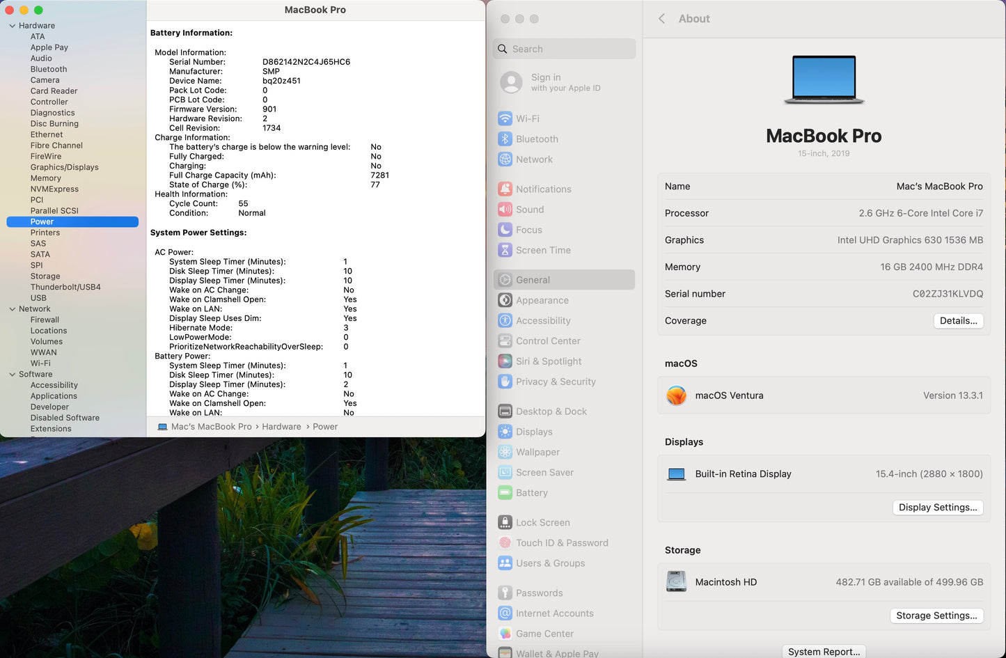 Apple 2019 MacBook Pro 15 in TB 2.6GHz 6-Core i7 16GB RAM 512GB SSD RP555X 4GB