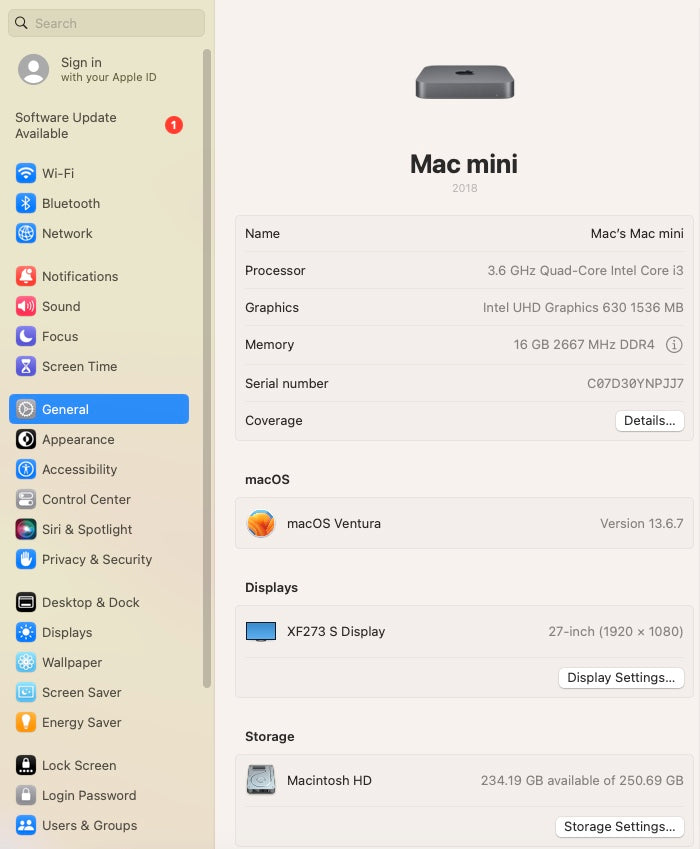 Apple 2018 Mac Mini 3.6GHz Quad-Core i3 16GB RAM 256GB SSD - Very good