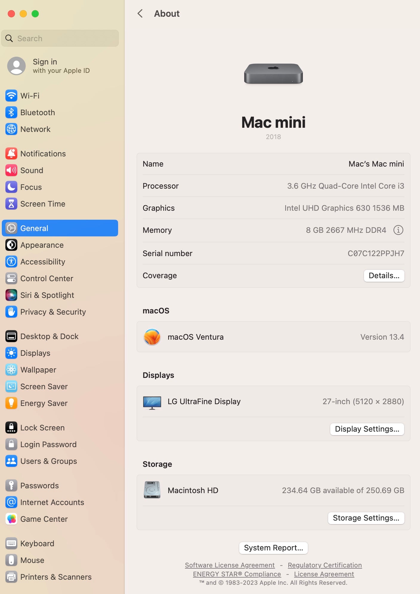 Apple 2018 Mac Mini 3.6GHz Quad-Core i3 8GB RAM 256GB SSD IUG630 - Very Good