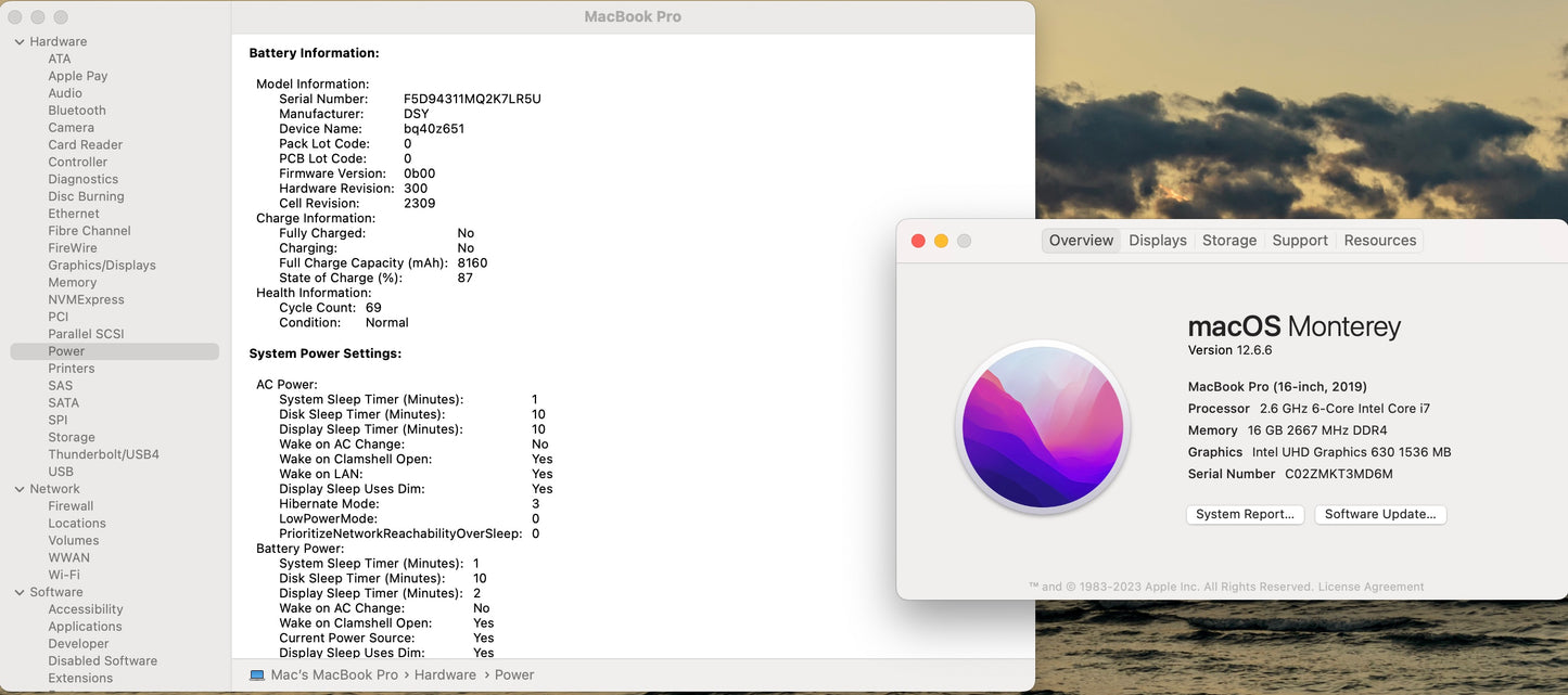 Apple 2019 MacBook Pro 16in 2.6GHz i7 16GB RAM 512GB SSD RP5300M 4GB - Very Good