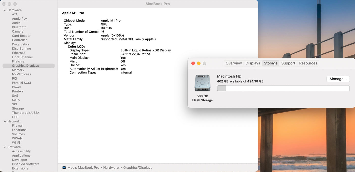 Apple 2021 MacBook Pro 16 in M1 Pro 10-Core CPU 16-Core GPU 16GB RAM 512GB SSD