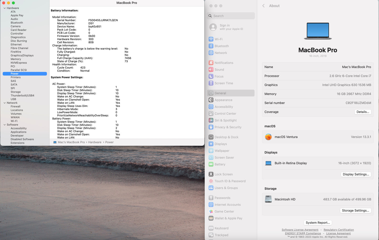 Apple 2019 MacBook Pro 16 in TB 2.6GHz 6-Core i7 16GB RAM 512GB SSD RP5300M 4GB