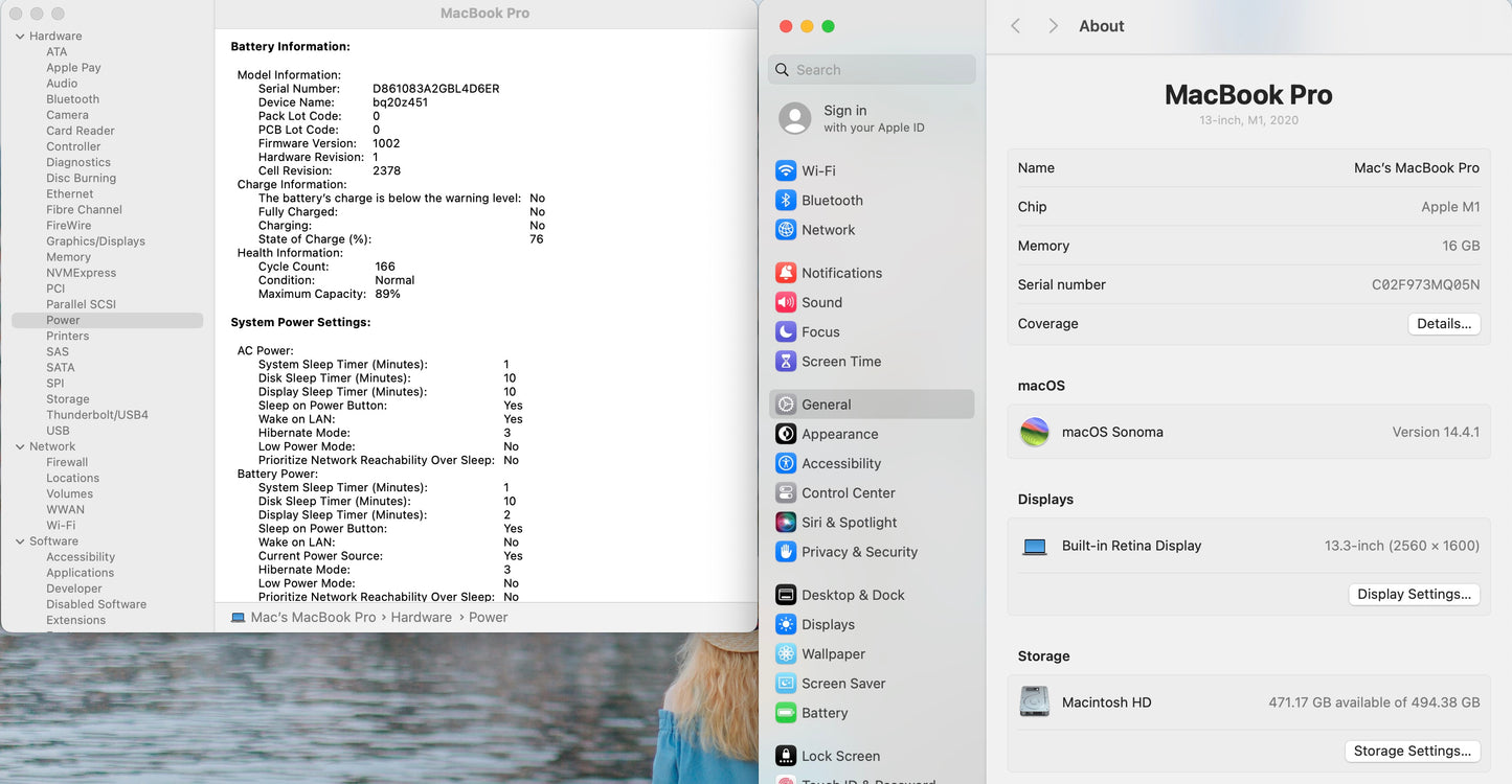Apple 2020 MacBook pro 13" M1 3.2GHz (8-Core GPU) 16GB RAM 512GB SSD - Very good