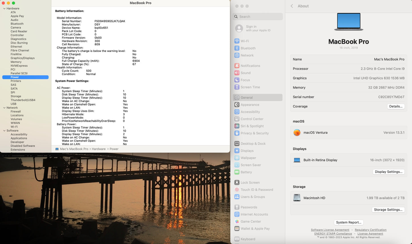 Apple 2019 MacBook Pro 16 in 2.3GHz i9 32GB RAM 2TB SSD RP5500M 4GB - Very Good