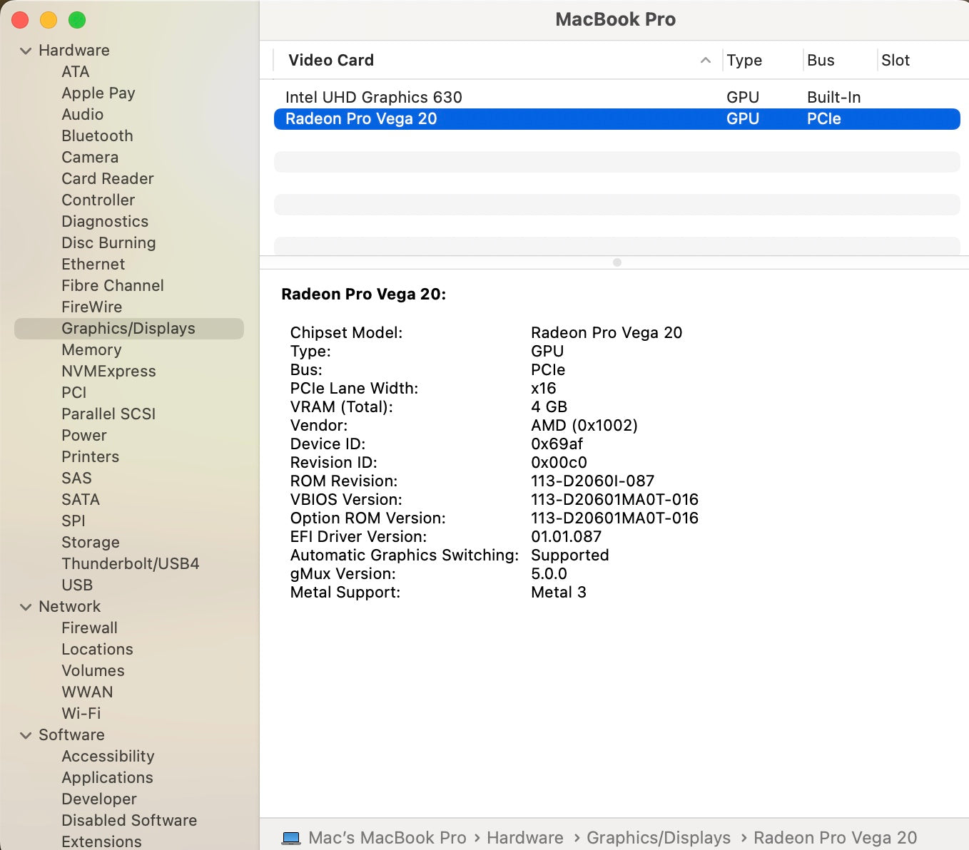 Apple 2019 MacBook Pro 15 in TB 2.4GHz i9 32GB RAM 1TB SSD Vega 20 4GB - Good