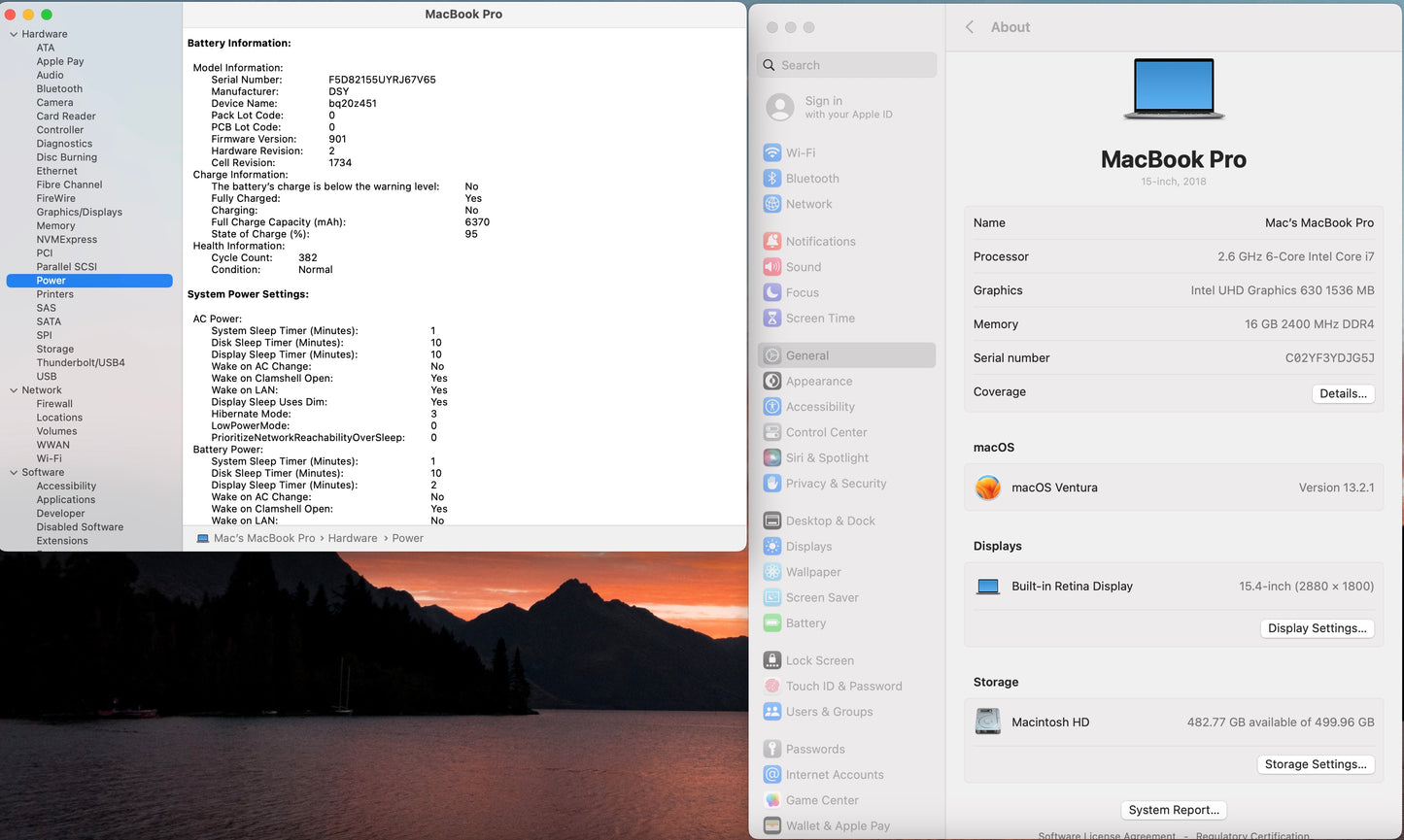 Apple 2018 MacBook Pro 15 in TB 2.6GHz i7 16GB RAM 512GB SSD RP560X 4GB - Good