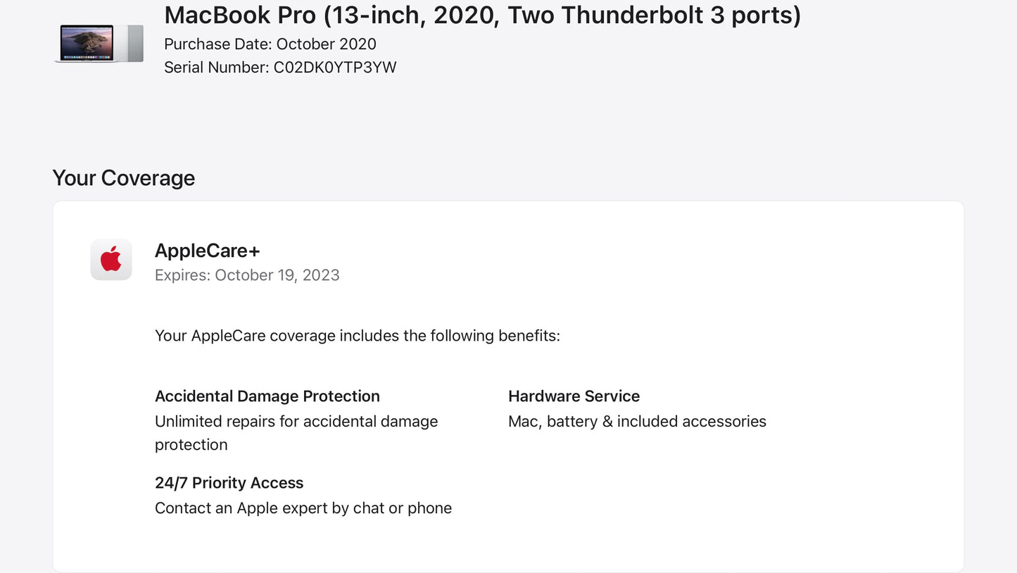 Apple 2020 MacBook Pro 13 in TB 1.4GHz i5 16GB RAM 512GB SSD AC+ - Excellent