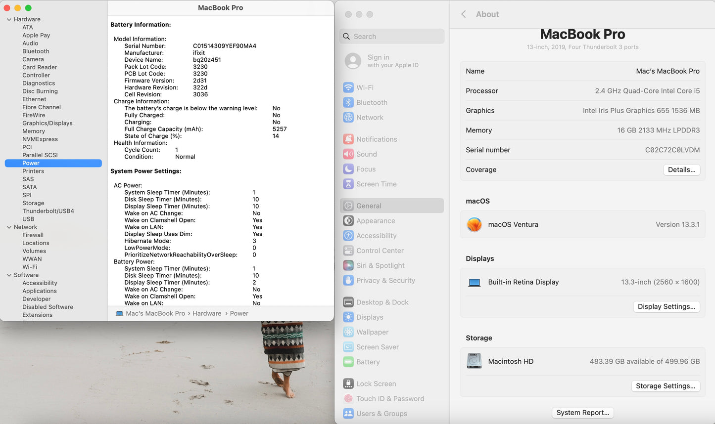Apple 2019 MacBook Pro 13 in TB 2.4GHz i5 8GB RAM 512GB SSD IIPG655 - Very Good