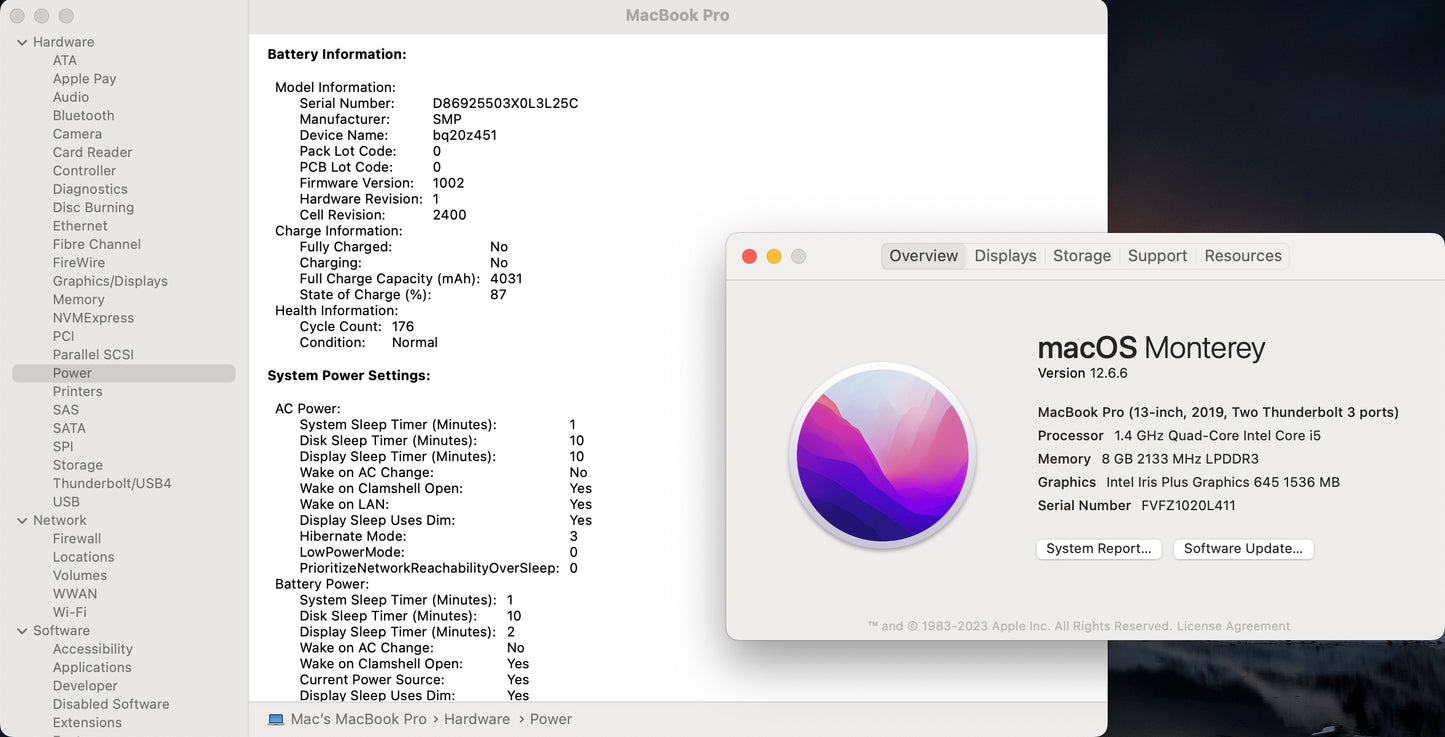 Apple 2019 MacBook Pro 13 in 1.4GHz i5 8GB RAM 128GB SSD IIPG645 - Very Good