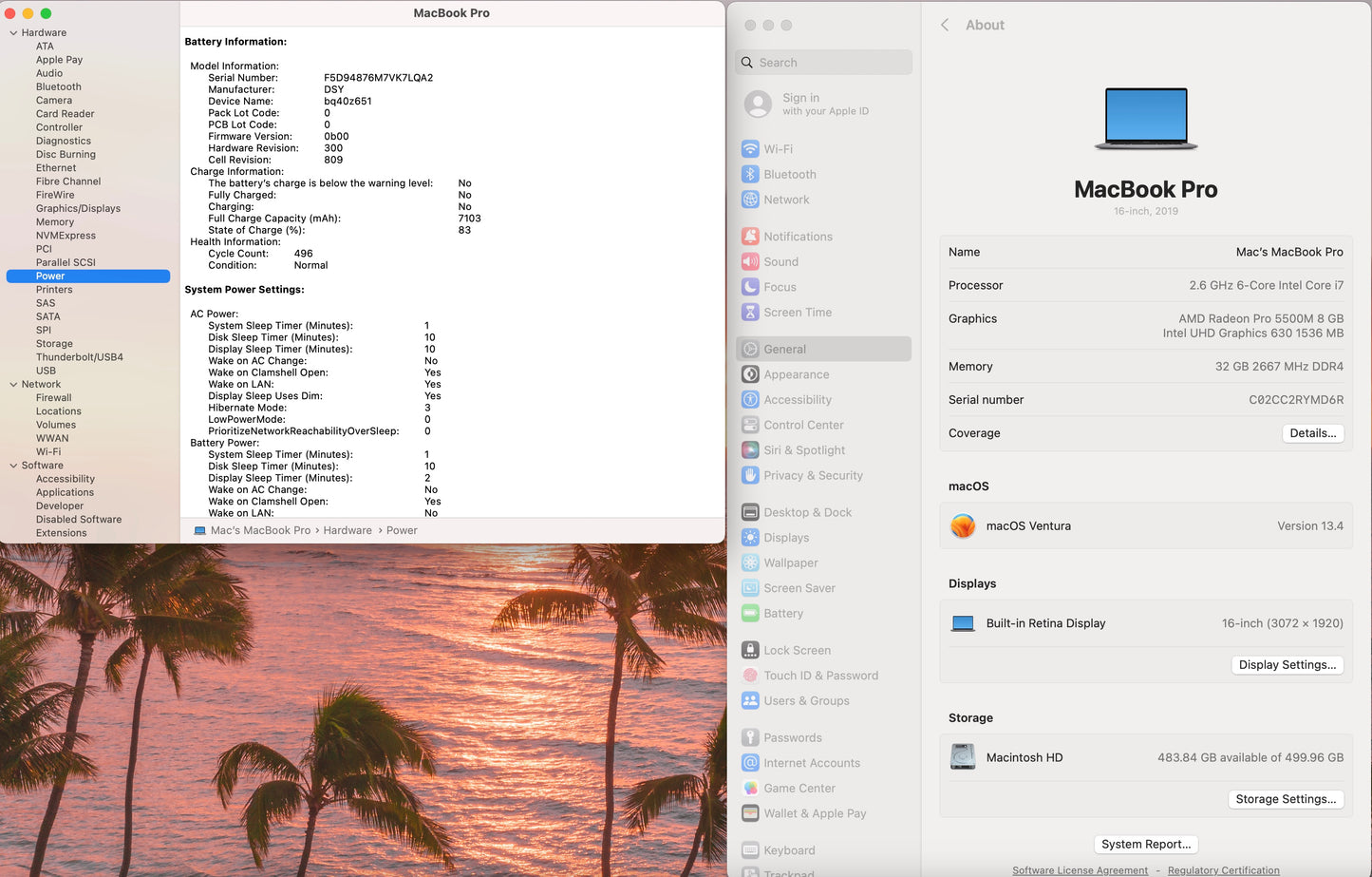 Apple 2019 MacBook Pro 16 in TB 2.6GHz i7 32GB RAM 512GB RP5500M 8GB - Very Good
