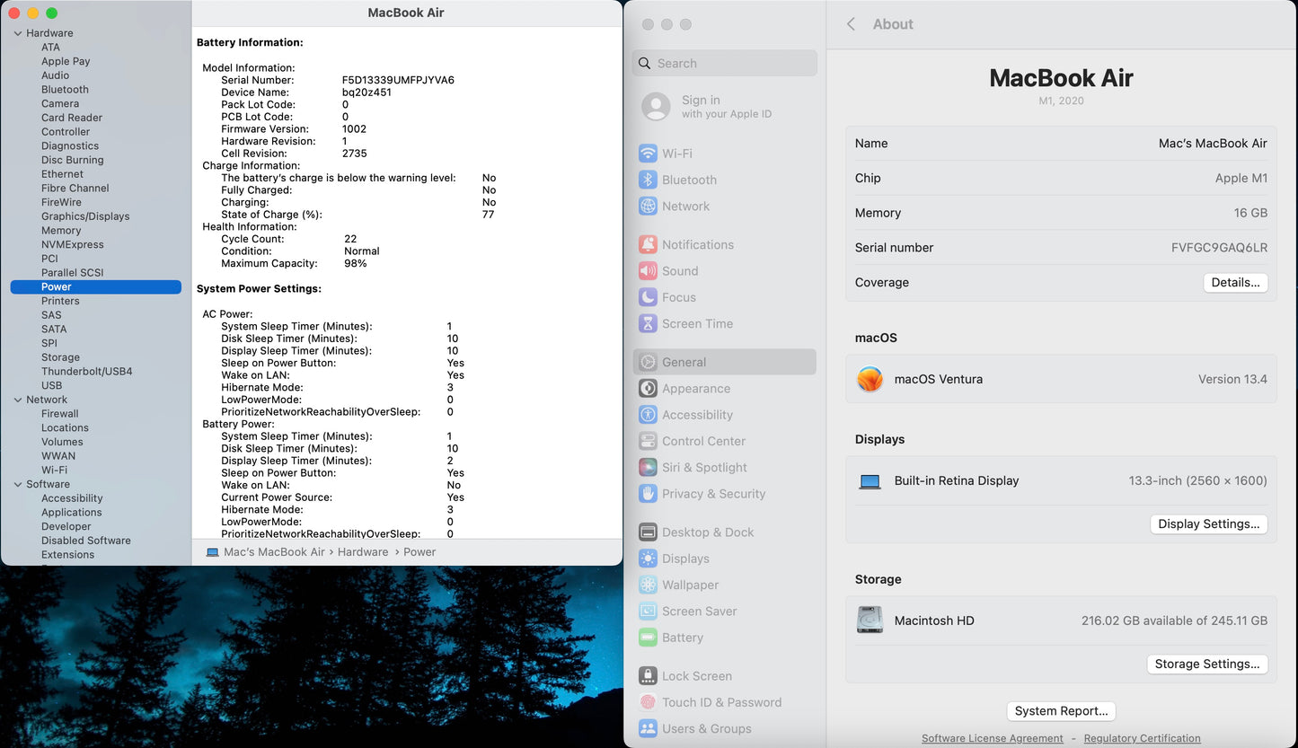 Apple 2020 MacBook Air 13 in M1 3.2GHz 16GB RAM 256GB SSD 7-Core GPU - Very Good