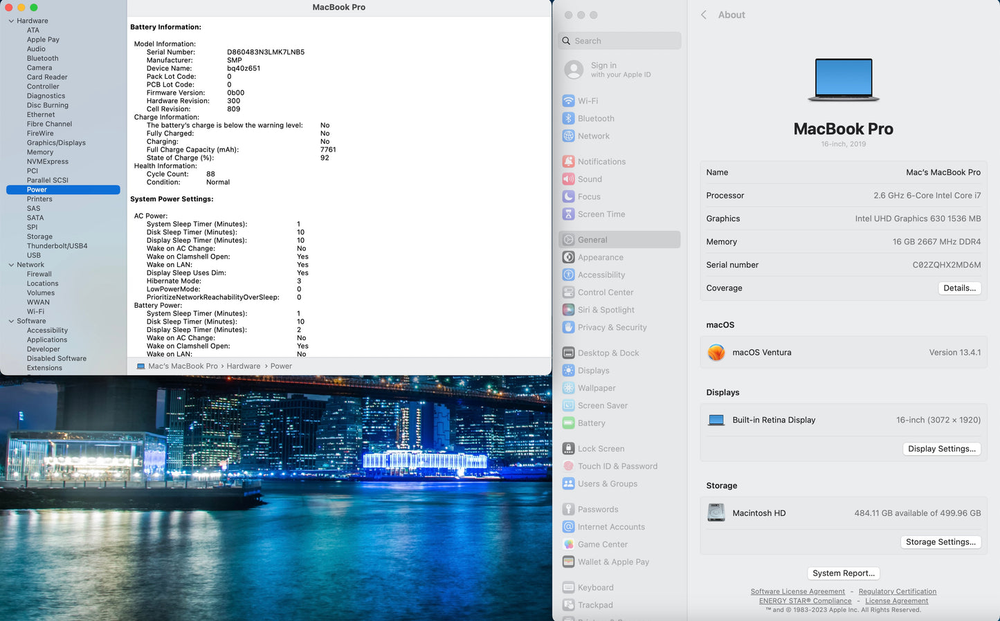 Apple 2019 MacBook Pro 16in 2.6GHz i7 16GB RAM 512GB SSD RP5300M 4GB - Excellent