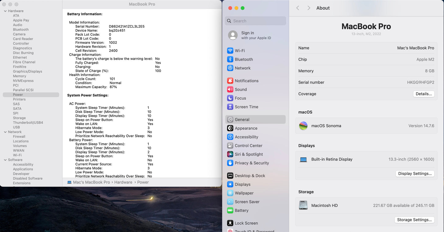 Apple 2022 MacBook Pro 13" M2 (10-Core GPU) 8GB RAM 256GB SSD AC+ - Very good