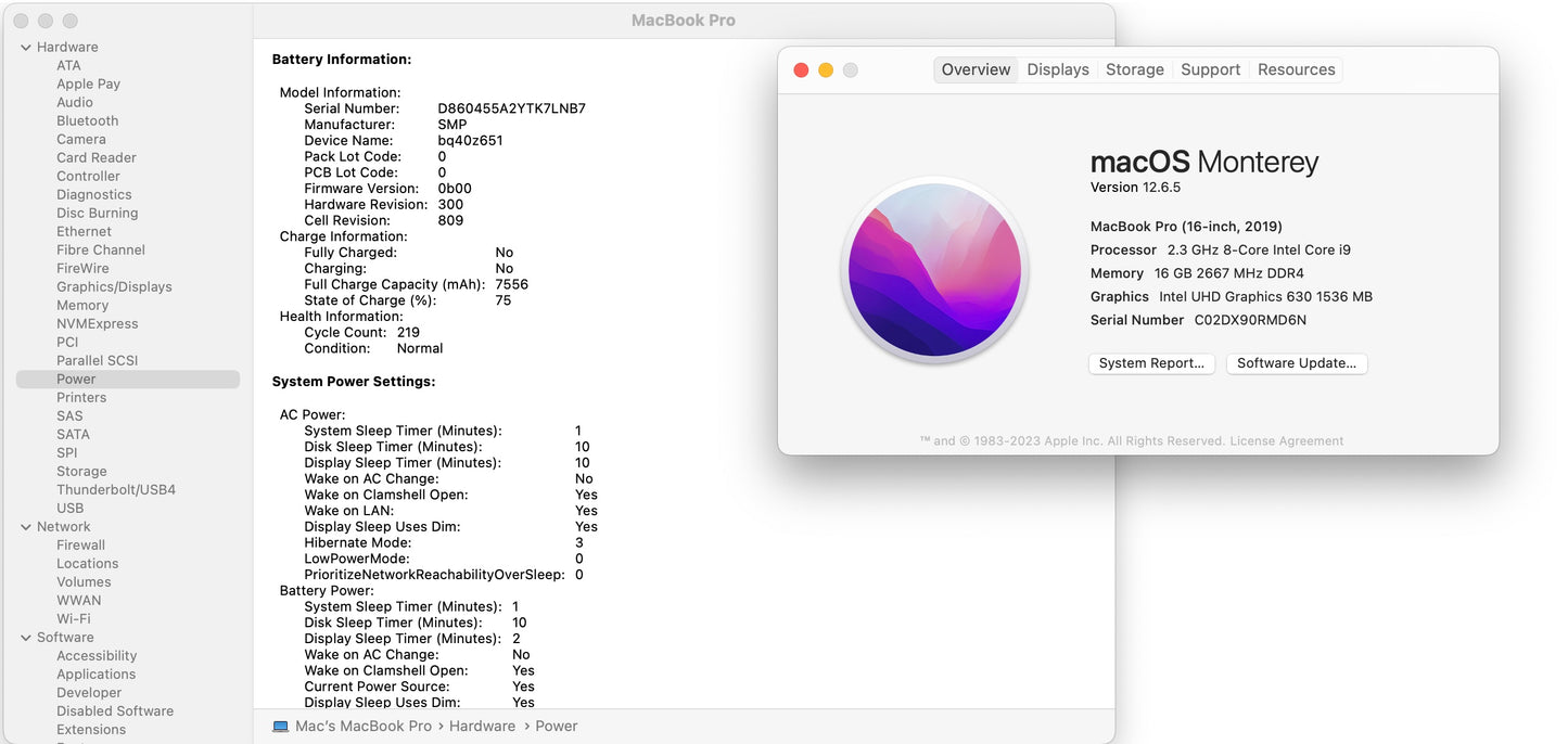 Apple 2019 MacBook Pro 16 in 2.3GHz i9 16GB RAM 1TB SSD RP5500m 4GB - Good